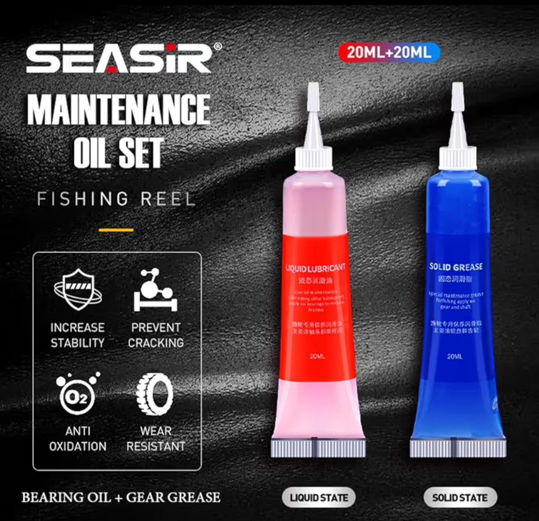 Seasir Premium Reel Maintenance Pack (Oil & Grease)