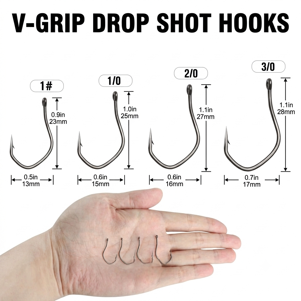 V-Grip Drop Shot hooks